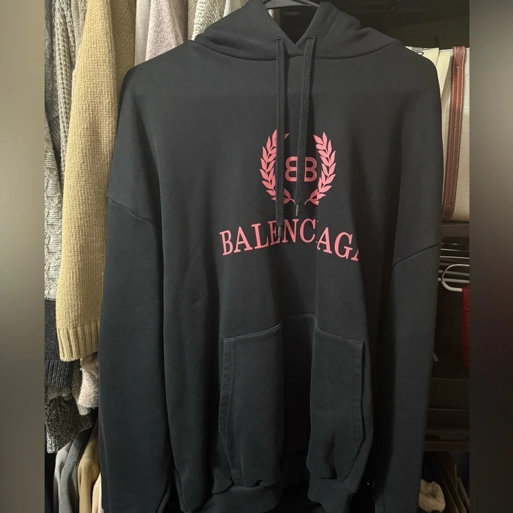 Balenciaga oversized sweatshirt hoodie black - unisex size XS